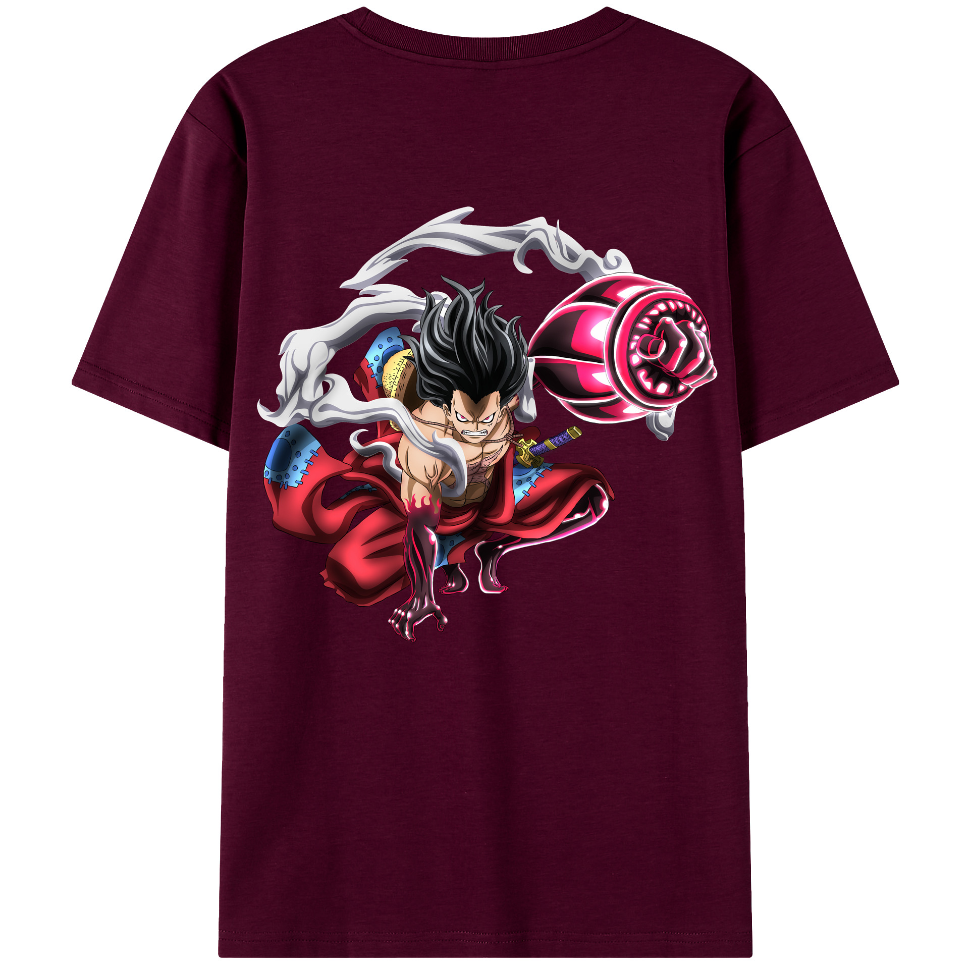 ワンピース モンキー・D・ルフィ ONE PIECE Monkey D. Luffy レディース半袖Tシャツ(バックプリント)